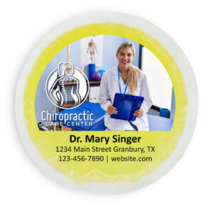 Full Color 6” Round Cloth-Backed Reusable Hot/Cold Gel Packs Yellow (CB-6RDPL-Y4)